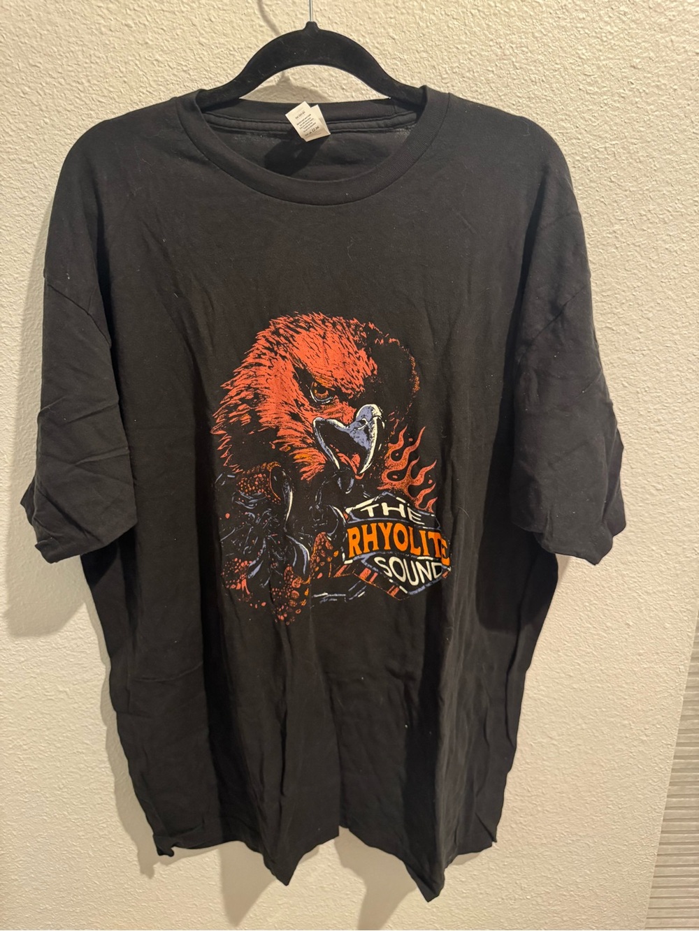 Tultex Black Short-Sleeve Tee with Orange Eagle Graphic
